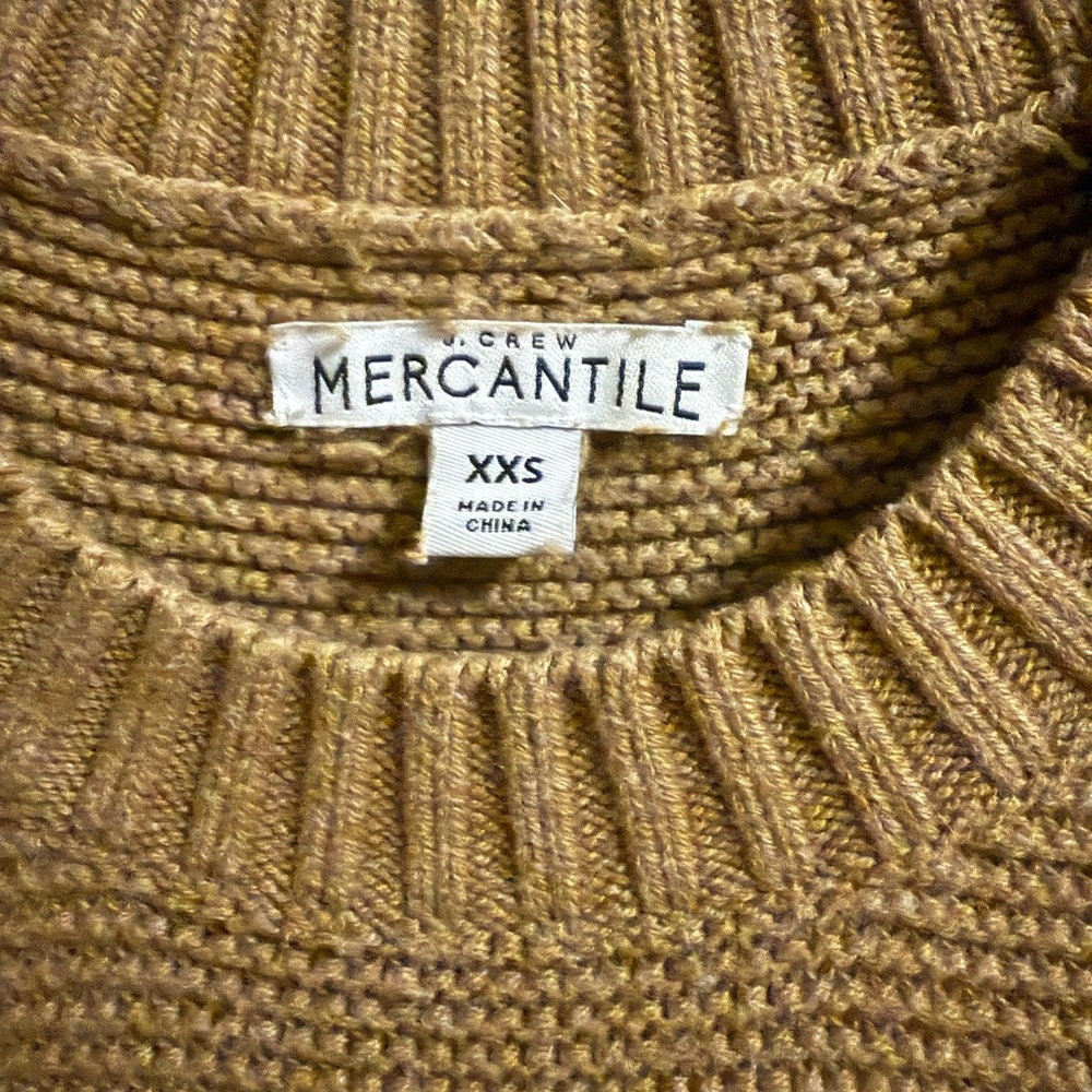 J. Crew Tan Mercantile Crewneck Sweater XXS - Picture 3 of 3